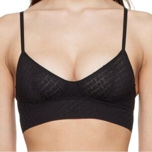 NWT Skims Mesh Scoop Triangle Bra 3X Onyx Black